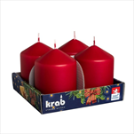 Svíčka válec 60 x 80 mm/4 ks mat bordó - velkoobchod, dovoz květin, řezané květiny Brno