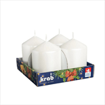 Svíčka válec 60 x 80 mm/4 ks lak bílá - velkoobchod, dovoz květin, řezané květiny Brno