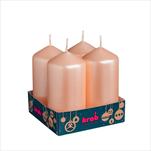 Svíčka VÁLEC 40 x 80 mm/4 ks LAK broskev - velkoobchod, dovoz květin, řezané květiny Brno