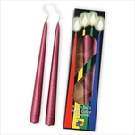 Svíčka KÓNICKÁ 22 X 250 mm/4 KS METAL BORDÓ - velkoobchod, dovoz květin, řezané květiny Brno