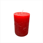 Svíčka válec Rustik 60 x 80 mm jasně červená - velkoobchod, dovoz květin, řezané květiny Brno