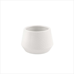 Obal keramický bílý proužky pr.8/v.7cm  - velkoobchod, dovoz květin, řezané květiny Brno