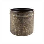 Obal keramický pr. 24/v. 22 cm rustic zlatý - velkoobchod, dovoz květin, řezané květiny Brno