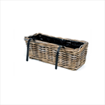 Truhlík s háčkem kubu ratan/kov 47cm - velkoobchod, dovoz květin, řezané květiny Brno
