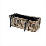 Truhlík s háčkem kubu ratan/kov 55cm - velkoobchod, dovoz květin, řezané květiny Brno
