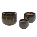 Obal glazed Bowl Falling brown S3 D27/53H18/38 - velkoobchod, dovoz květin, řezané květiny Brno