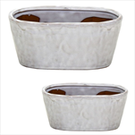 Obal Village oval S2 white L22,5/25W10/13,5/H10/11 - velkoobchod, dovoz květin, řezané květiny Brno