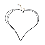 Srdce kovové závěs 40 x 40 x 16 cm černé - velkoobchod, dovoz květin, řezané květiny Brno