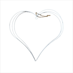 Srdce kovové závěs 31 x 31 x 14,5 cm bílé - velkoobchod, dovoz květin, řezané květiny Brno