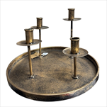 Svícen Vicenza kov 22,5 x 33,5 cm zlatý - velkoobchod, dovoz květin, řezané květiny Brno