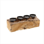 Svícen Teak na 4 svíčky 40 x 15 x 15 cm - velkoobchod, dovoz květin, řezané květiny Brno