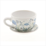 Obal šálek Fiori 23 x 19 x 12 cm modré květy - velkoobchod, dovoz květin, řezané květiny Brno