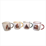 Hrnek 340 ml vánoční motiv 4 druhy  - velkoobchod, dovoz květin, řezané květiny Brno