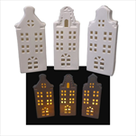 Domek svítící bílý 3 druhy 15 x 6 cm - velkoobchod, dovoz květin, řezané květiny Brno