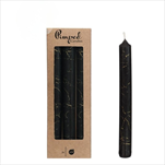 Svíčka dekor mramor pr. 2,2/v. 20 cm 3 ks černá - velkoobchod, dovoz květin, řezané květiny Brno