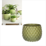 Obal keramický Bubbles pr. 10,5/v. 9 cm zelený - velkoobchod, dovoz květin, řezané květiny Brno