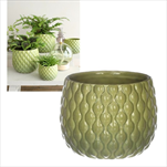 Obal keramický Bubbles pr. 16,5/v. 13,5 cm zelený - velkoobchod, dovoz květin, řezané květiny Brno