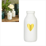 Vázička bílá se zlatým srdíčkem pr. 4,8/v. 10,4 cm - velkoobchod, dovoz květin, řezané květiny Brno