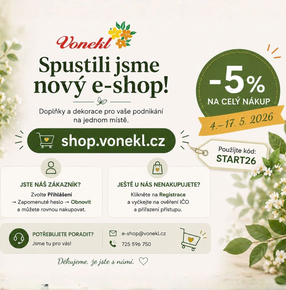 Nový e-shop doplňků spouštíme v květnu