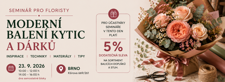 Seminář pro floristy | Moderní balení kytic a dárků
