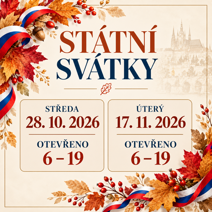 Státní svátky - otevřeno